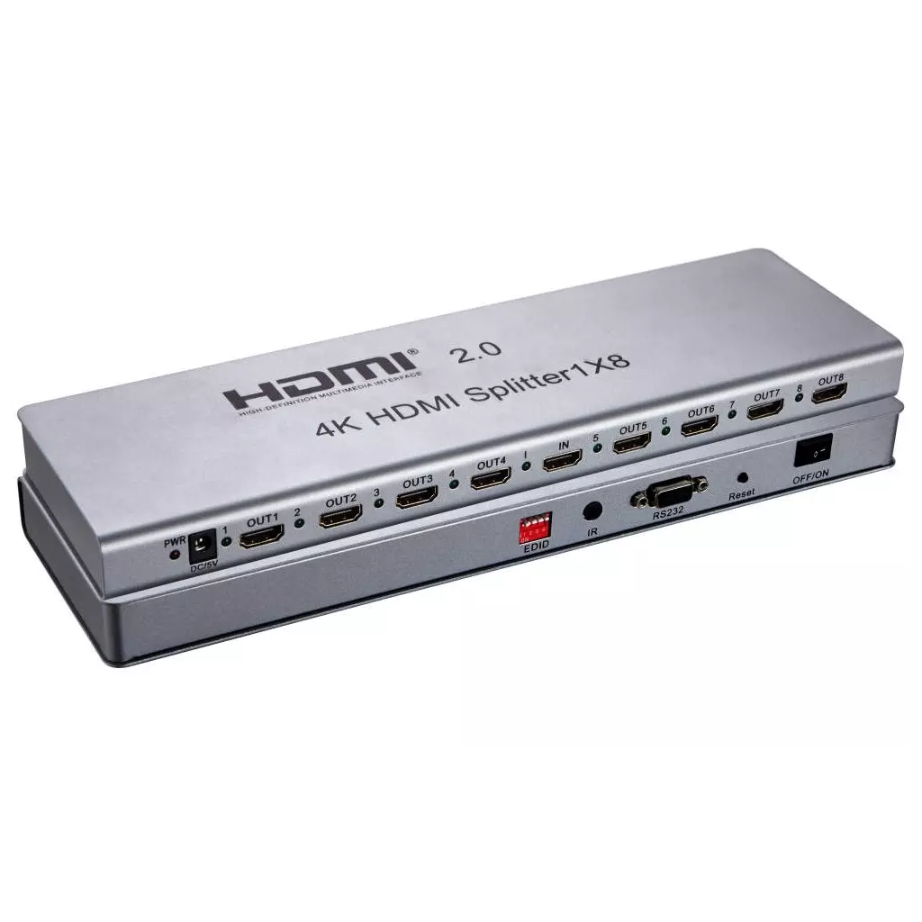 Obrázek produktu PremiumCord HDMI 2.0 splitter 1-8 portů, 4K x 2K/60Hz, FULL HD, 3D, repeater v setu