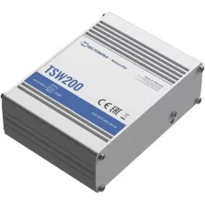 obrázek produktu Teltonika TSW200 síťový přepínač Gigabit Ethernet (10/100/1000) Podpora napájení po Ethernetu (PoE) Hliník