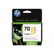 obrázek produktu HP 712 - 3-balení - 29 ml - žlutá - originální - DesignJet - inkoustová cartridge - pro DesignJet Studio, T210, T230, T250, T630, T650