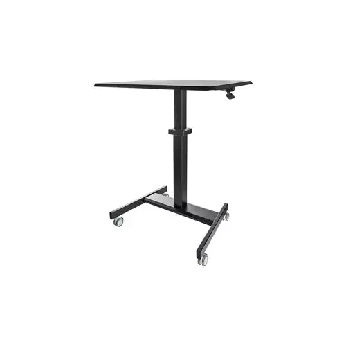 obrázek produktu StarTech.com Mobile Standing Desk, Portable Sit Stand Ergonomic Height Adjustable Cart on Wheels, Rolling Computer/Laptop Workstation Table 