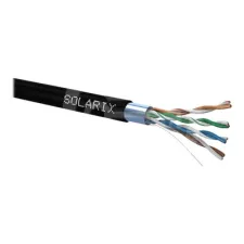 obrázek produktu Solarix - Kabel horizontální - 305 m - 6.2 mm - FTP - CAT 5e - IEEE 802.3af/IEEE 802.3at - venkovní - černá, RAL 9005