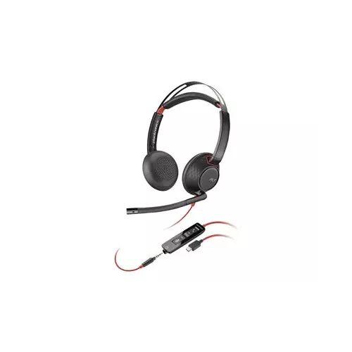 obrázek produktu Poly Blackwire 5220 Stereo USB-C Headset +3.5mm Plug +USB-C/A Adapter (Bulk)
