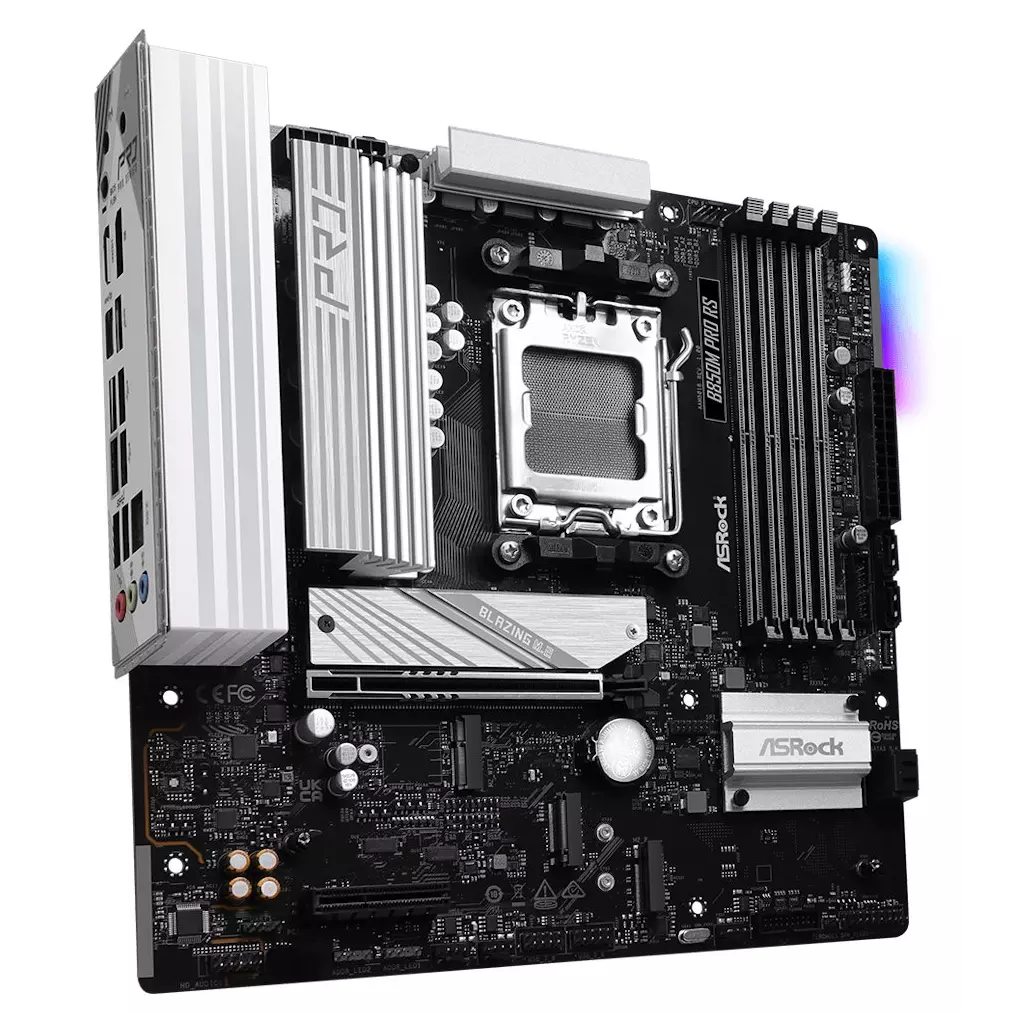 Obrázek produktu ASRock B850M Pro RS AMD B850 AM5 4x DDR5 DIMM 3x M.2 HDMI DP USB-C mATX