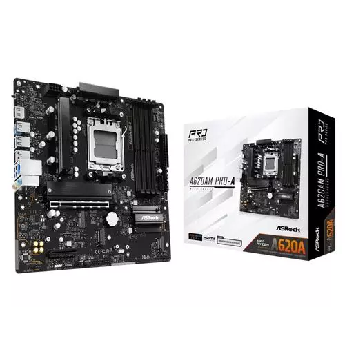 obrázek produktu ASRock A620AM PRO-A (AM5, amd A620A, 4xDDR5 8000MHz, PCIE 4.0, HDMI, 2xSATA3 +2xM.2, USB3.2 G1, 1x2.5GLAN, mATX)
