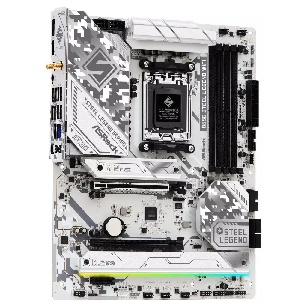 Obrázek produktu ASRock B650 Steel Legend WiFi AMD B650 AM5 4x DDR5 DIMM 3x M.2 HDMI DP USB-C WiFi ATX