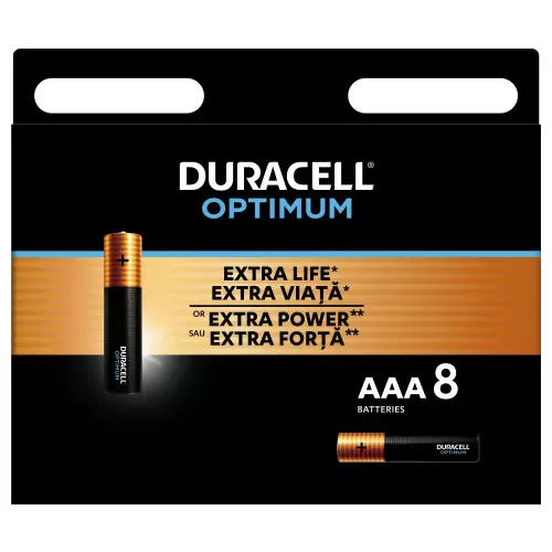 obrázek produktu Baterie Duracell Optimum, AAA (LR03), blistr, 8-pack, 42393