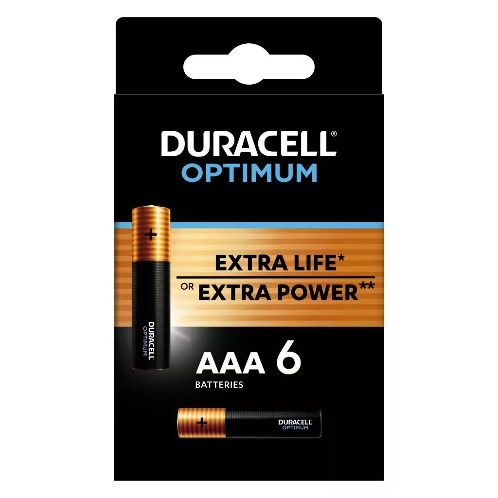Obrázek produktu Baterie Duracell Optimum, AAA (LR03), blistr, 6-pack, 42392