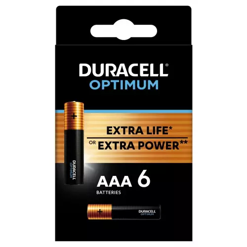 obrázek produktu Baterie Duracell Optimum, AAA (LR03), blistr, 6-pack, 42392