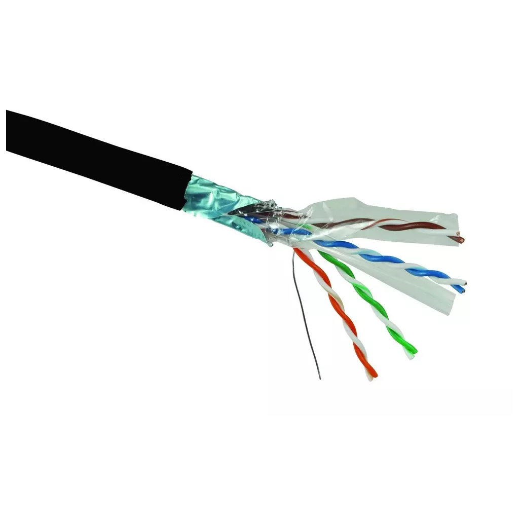 Obrázek produktu Solarix Kabel FTP PE drát c6 venkovní, 500m/špulka černý, SXKD-6-FTP-PE