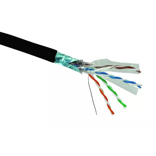 obrázek produktu Solarix Kabel FTP PE drát c6 venkovní, 500m/špulka černý, SXKD-6-FTP-PE