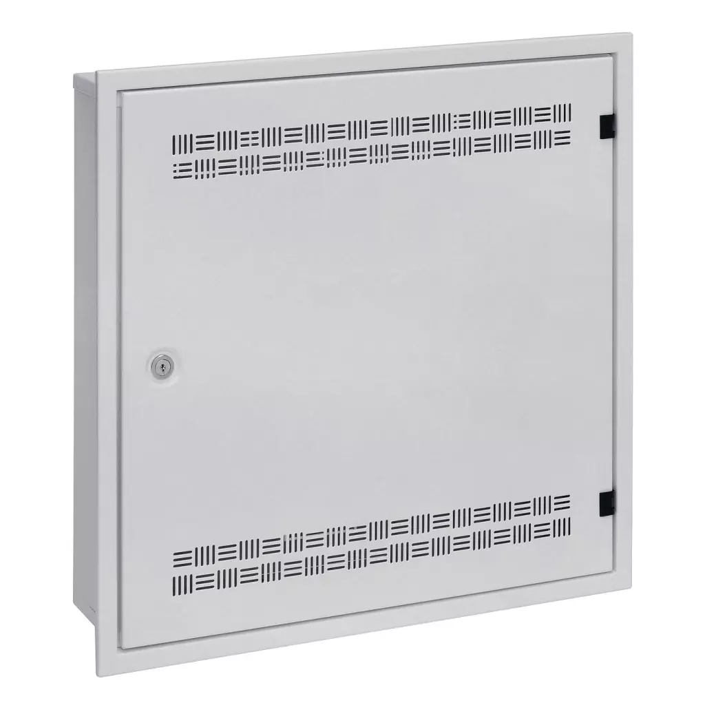 Obrázek produktu Solarix rozvaděč SOHO LC-18 do zdi s lištami 2U, 4U a 11U, 550x550x150mm, šedá RAL7035, s rámečkem k zazdění