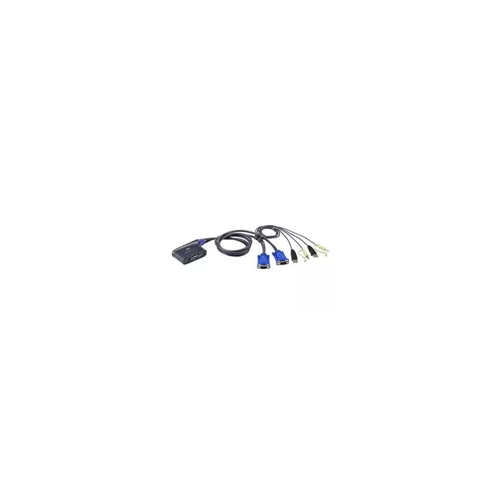 Obrázek produktu ATEN 2-port mini KVM USB, audio, 0,9m integrované kabely