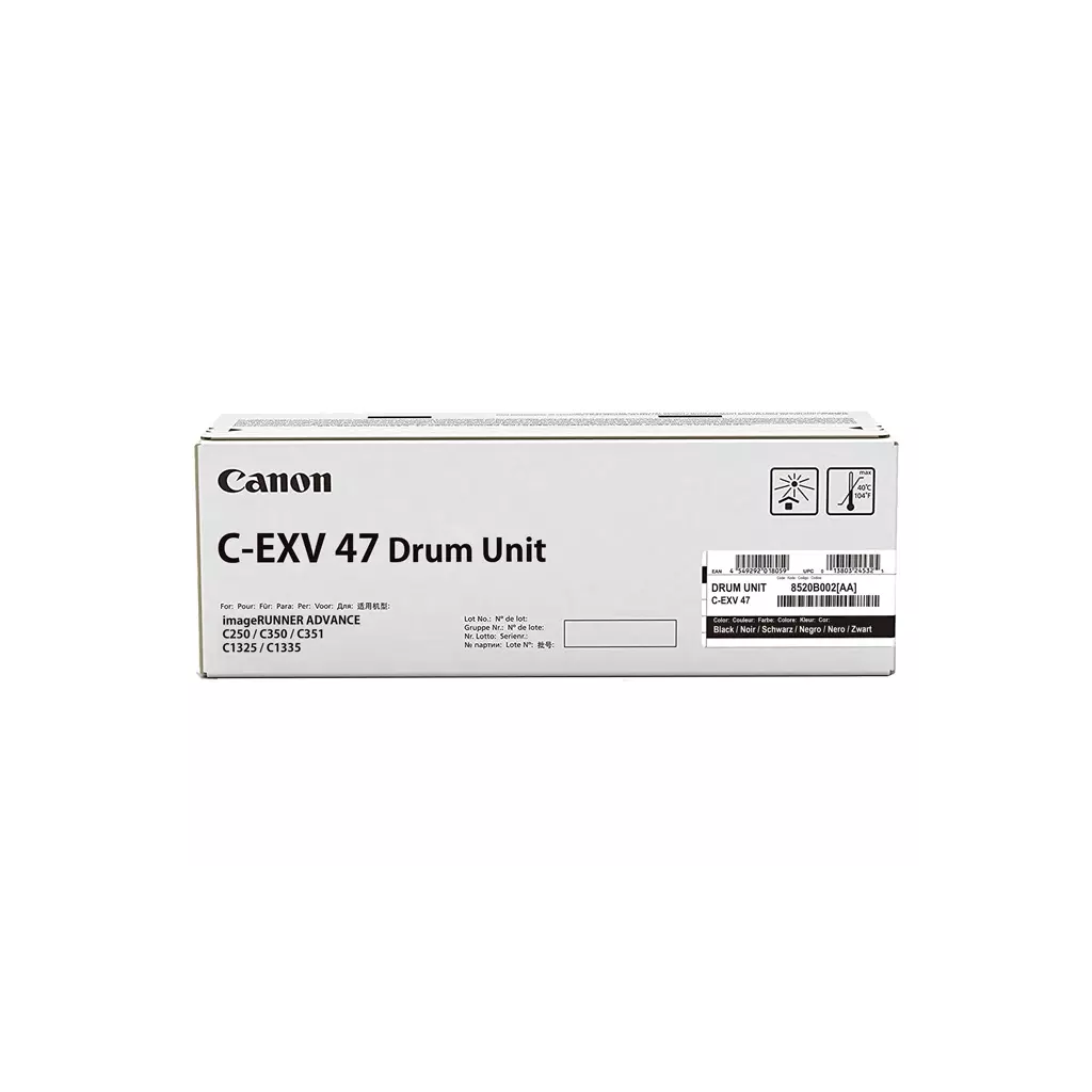Obrázek produktu Canon originální DRUM UNIT C-EXV47 BLACK iR Advance C250 C350 C351 C1335 C1325 Black podle typu 39 000 stran A4 (5%)
