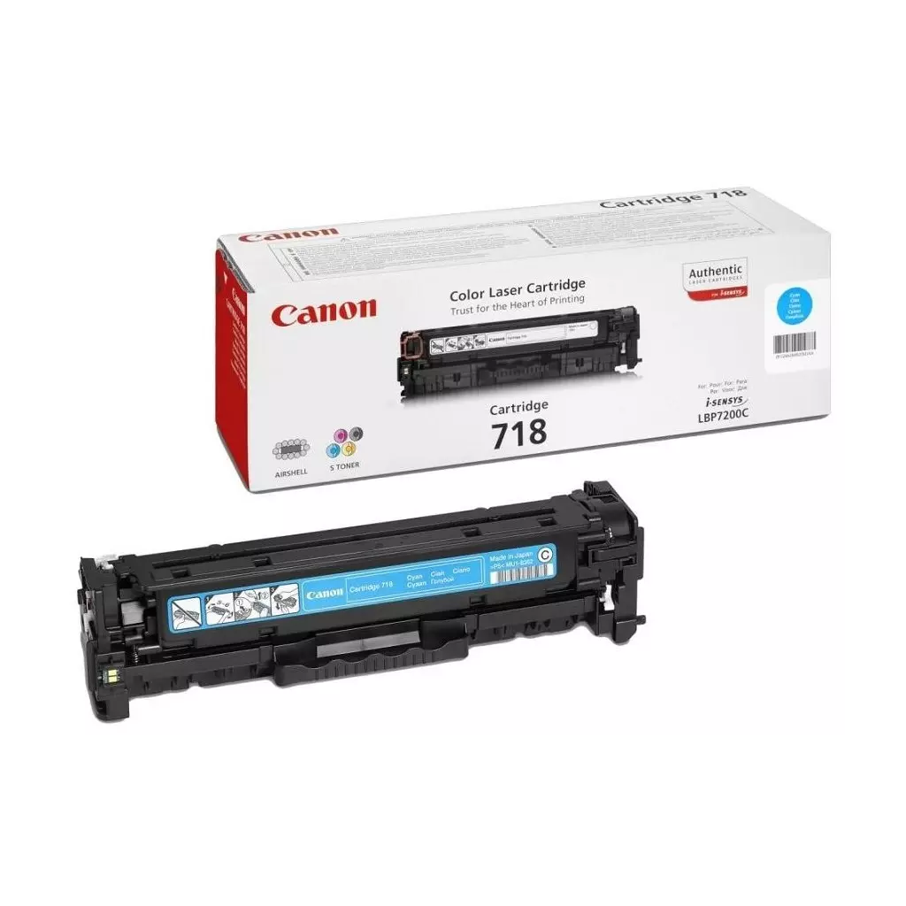 Obrázek produktu Canon originální toner CRG-718C/ LBP-7200/ 7660/ 7680/ MF-80x0/ MF724/ 2900 stran/K/ azurový