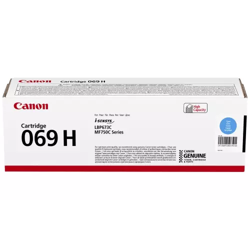 obrázek produktu Canon originální vysokokapacitní toner 069 H C azurový, MF752Cdw, 754Cdw, LBP673Cdw, kapacita 5 500 stran K 