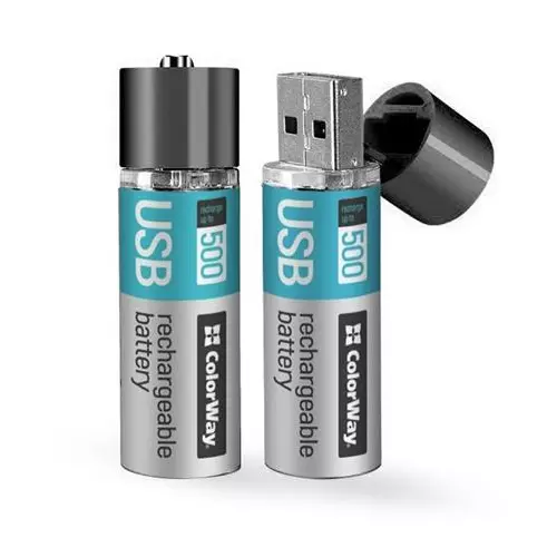 obrázek produktu Colorway nabíjecí baterie AA 1200mAh/ USB/ 1.5V/ 2ks v balení