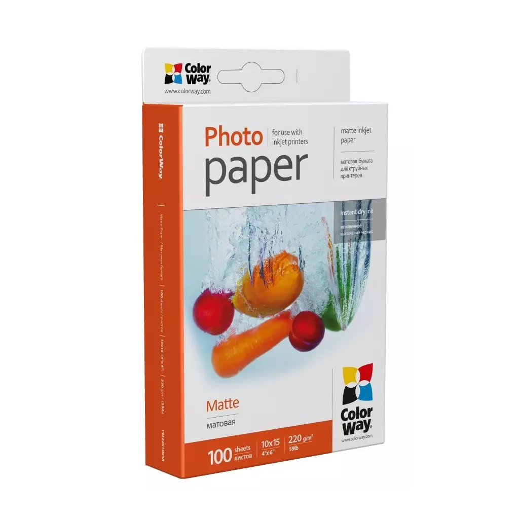 Obrázek produktu COLORWAY fotopapír/ matte 220g/m2, 10x15/ 100 kusů
