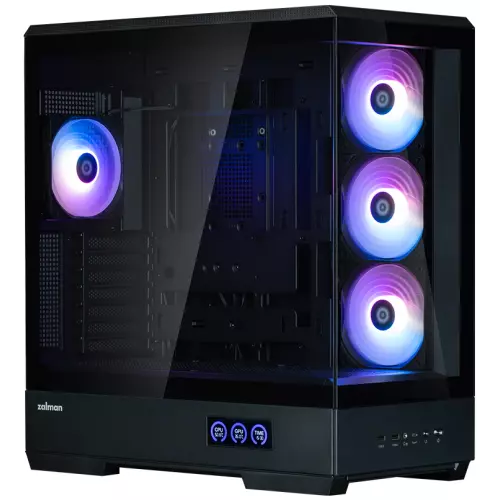 obrázek produktu Zalman skříň P50 DS Middle Tower 4x120mm ARGB fan 2x USB 3.0 USB-C panoramatická černá