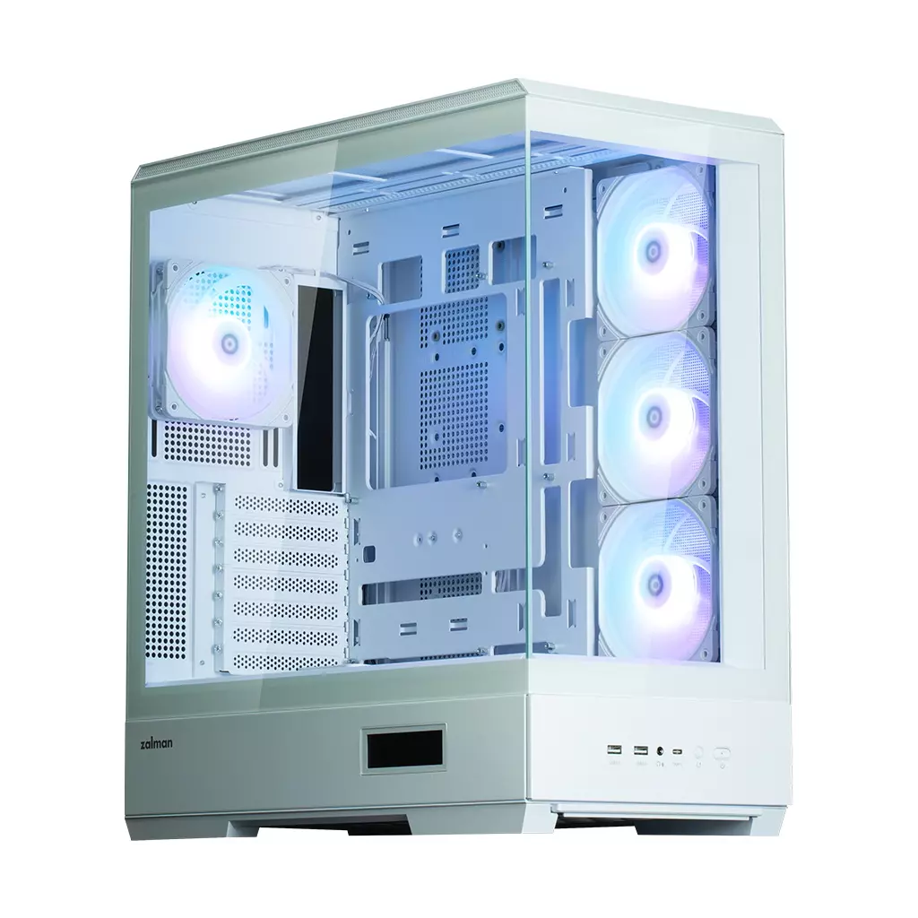 Obrázek produktu Zalman skříň P50 DS Middle Tower 4x120mm ARGB fan 2x USB 3.0 USB-C panoramatická bílá