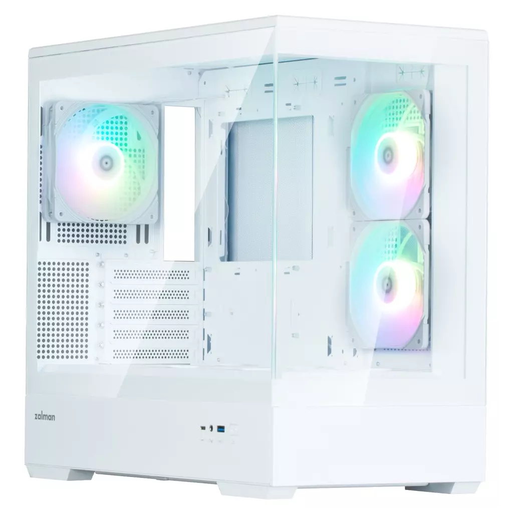 Obrázek produktu Zalman skříň P30 White V2 miniT 3x120mm fan ARGB USB 3.0 USB-C temperované sklo bílá