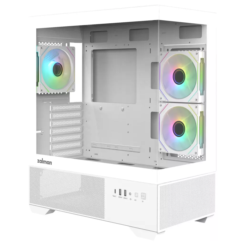 Obrázek produktu Zalman skříň Chronix midT 3x120mm ARGB fan USB 2.0 USB 3.0 USB-C panoramatická bílá
