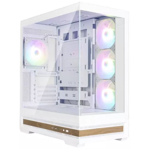 obrázek produktu Zalman skříň P40 Namu midT 4x120mm ARGB fan 2xUSB 3.0 USB-C panoramatická dřevěné doplňky bílá