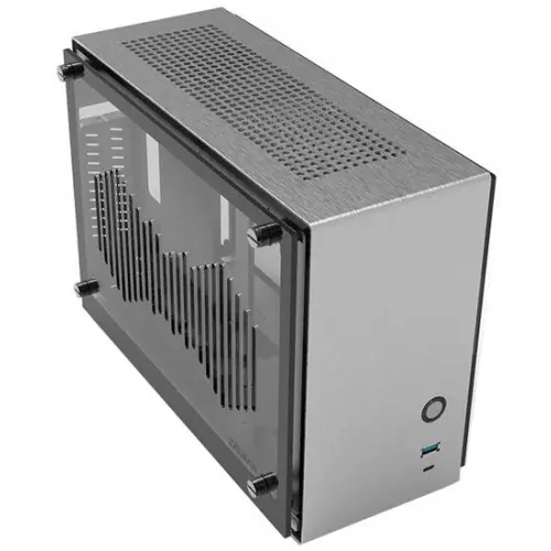 obrázek produktu Zalman skříň M2 Mini / mini tower / ITX / 80 mm fan / USB 3.0 / USB 3.1 / riser card / prosklené bočnice / stříbrná