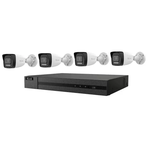 obrázek produktu HiLook Powered by HIKVISION/ Smart Hybrid Light KIT/ 1x NVR-104MH-C/4P(D)/ 4x IPC-B140HA-LU