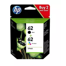 obrázek produktu HP N9J71AE - (černá, tříbarevná) -   inkoust číslo 62 pro Envy 55XX, 56XX, 76XX; Officejet 200,  2pack