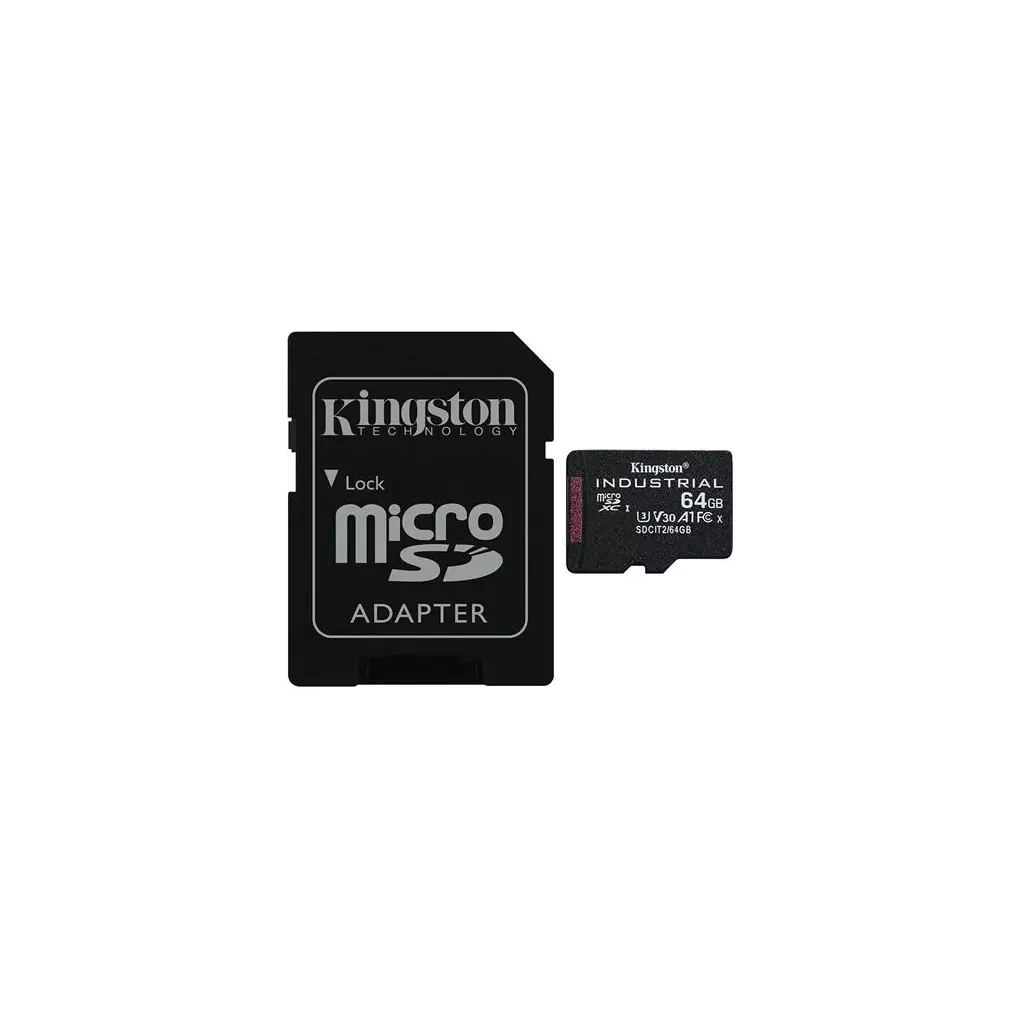 Obrázek produktu Kingston MicroSDXC karta 64GB microSDXC Industrial C10 A1 pSLC Card + SD Adapter