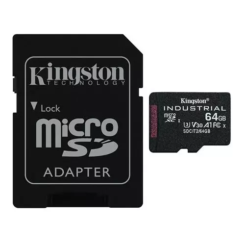 obrázek produktu Kingston MicroSDXC karta 64GB microSDXC Industrial C10 A1 pSLC Card + SD Adapter