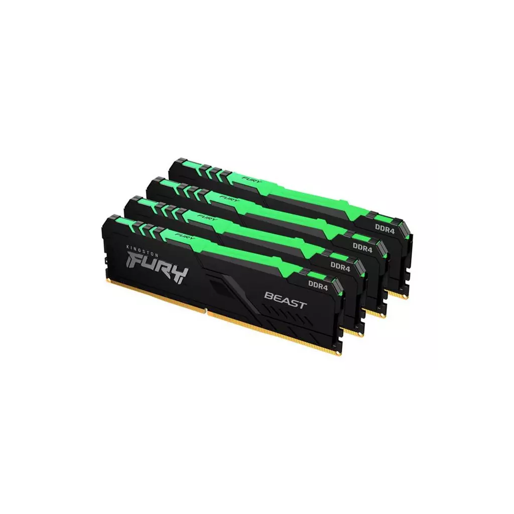 Obrázek produktu Kingston 64GB 3200MHz DDR4 CL16 DIMM (Kit of 4) FURY Beast RGB