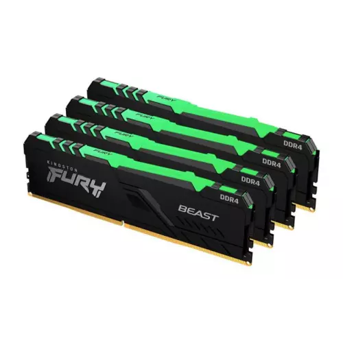 obrázek produktu Kingston 64GB 3200MHz DDR4 CL16 DIMM (Kit of 4) FURY Beast RGB