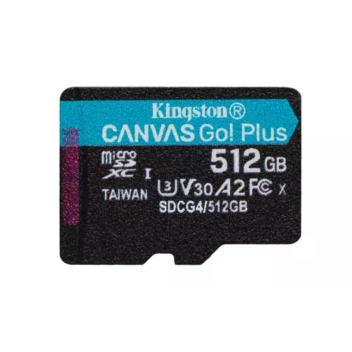 obrázek produktu Kingston Canvas Go Plus A2 Micro SDXC 512GB UHS-I U3 Class 10