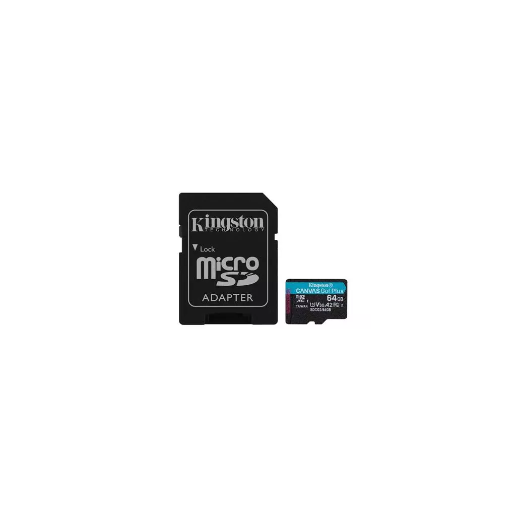 Obrázek produktu Kingston Canvas GO! Plus microSD 64 GB + SD adaptér