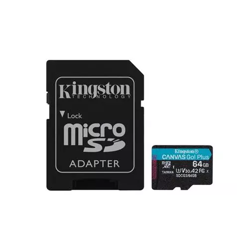 obrázek produktu Kingston Canvas GO! Plus microSD 64 GB + SD adaptér