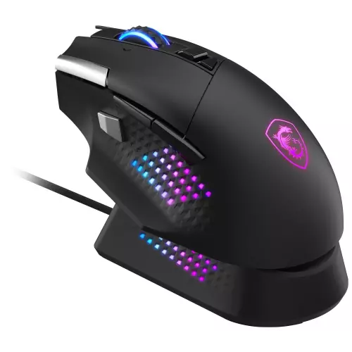 obrázek produktu MSI herní myš VERSA PRO Wireless + Mouse Dock PRO bezdrátová 26.000 dpi 2,4GHz BT5.3 USB RGB 15 tlačítek