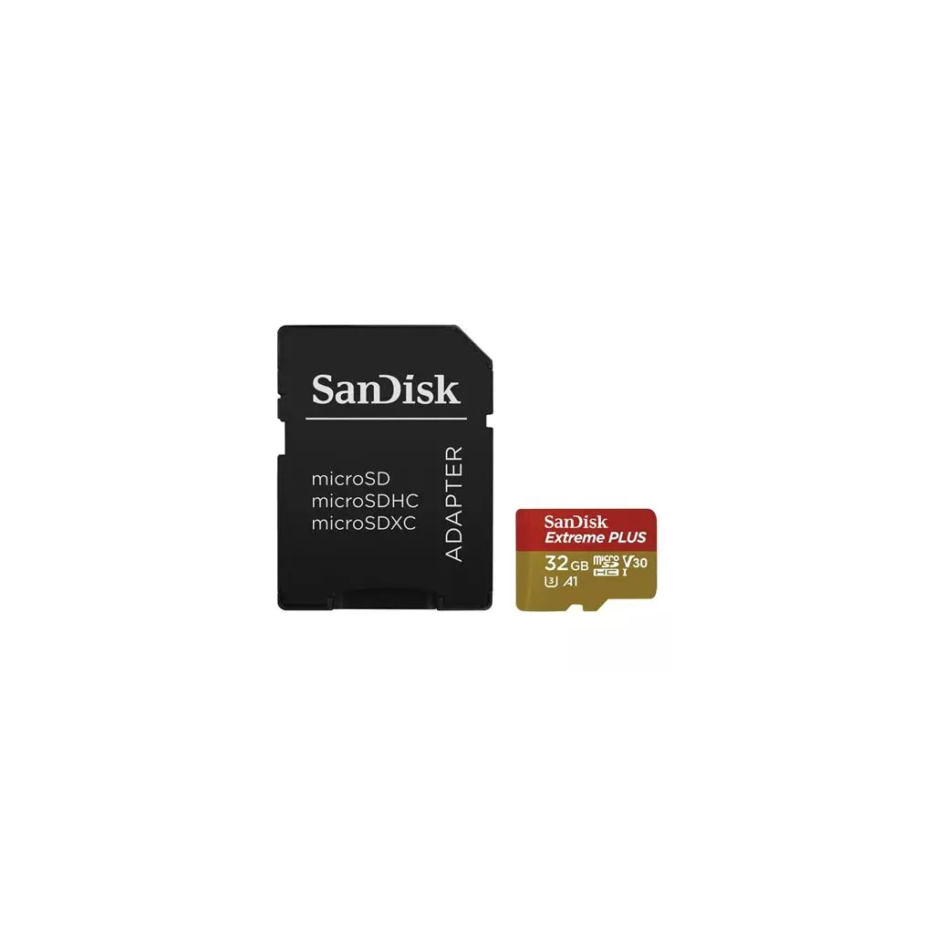 Obrázek produktu SanDisk Micro SDHC Extreme Plus 32GB 100MB/s UHS-I U3 V30 A1 + SD adaptér 