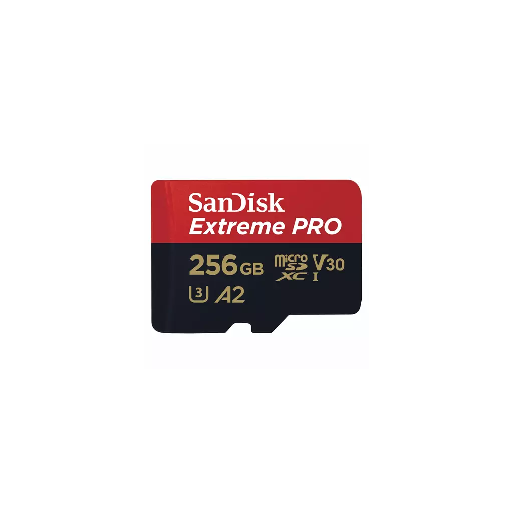 Obrázek produktu SanDisk Extreme PRO microSDXC 256GB + SD Adapter 200MB/s and 140MB/s A2 C10 V30 UHS-I U3