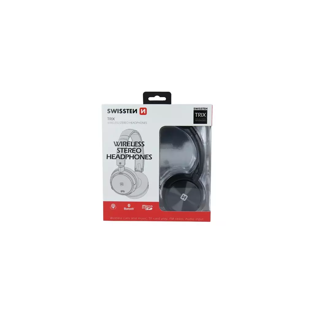 Obrázek produktu Swissten TRIX, černé - bluetooth stereo sluchátka