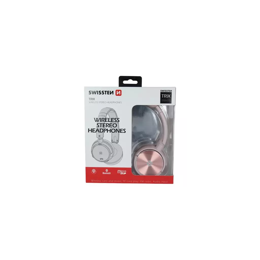 Obrázek produktu Swissten TRIX, růžové - bluetooth stereo sluchátka