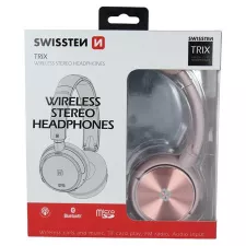 obrázek produktu Swissten TRIX, růžové - bluetooth stereo sluchátka