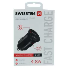 obrázek produktu Adaptér do auta SWISSTEN 24W, 2 porty, USB-A