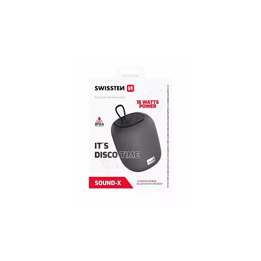 Obrázek produktu Swissten bluetooth reproduktor Sound-X šedý