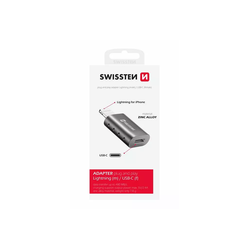 Obrázek produktu SWISSTEN adaptér-redukce Lightning USB-C