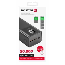 obrázek produktu Swissten power line power bank 50000 mAh 100W power delivery black