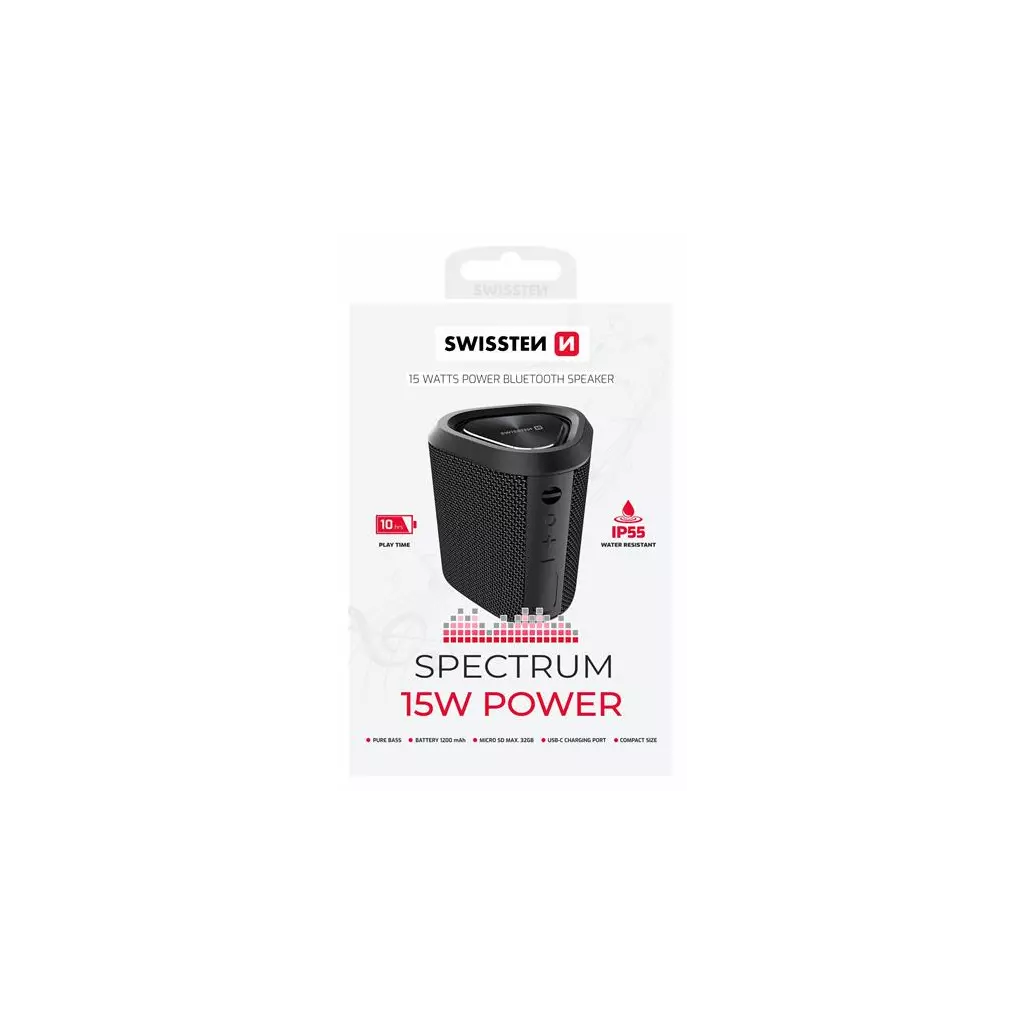 Obrázek produktu Swissten bluetooth reproduktor Spectrum 15 W černý