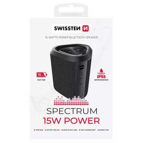 obrázek produktu Swissten bluetooth reproduktor Spectrum 15 W černý