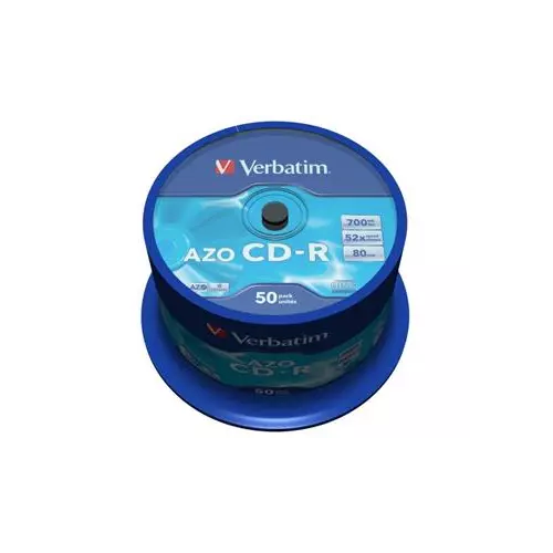 obrázek produktu Verbatim CD-R 700MB 52x, 50ks - média, Crystal, AZO, spindle 43343