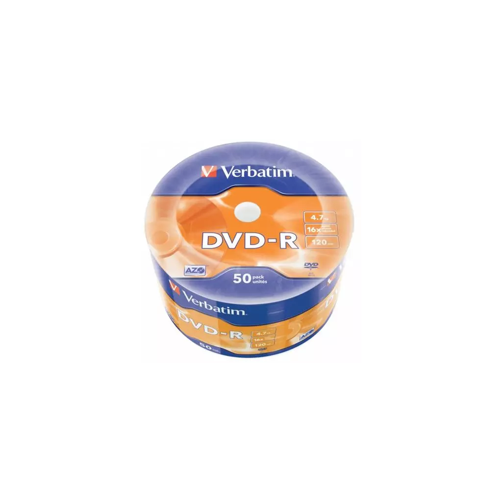 Obrázek produktu Verbatim DVD-R AZO 4,7GB, 16x, wrap 50 ks
